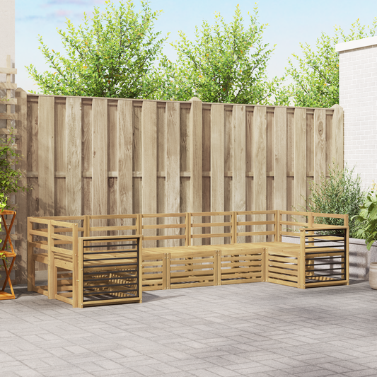 Outdoor Sofa Set 7 pcs White 304 x 128.5 x 73 cm Outdoor Sofa Set 7 pcs White 304 x 128.5 x 73 cm