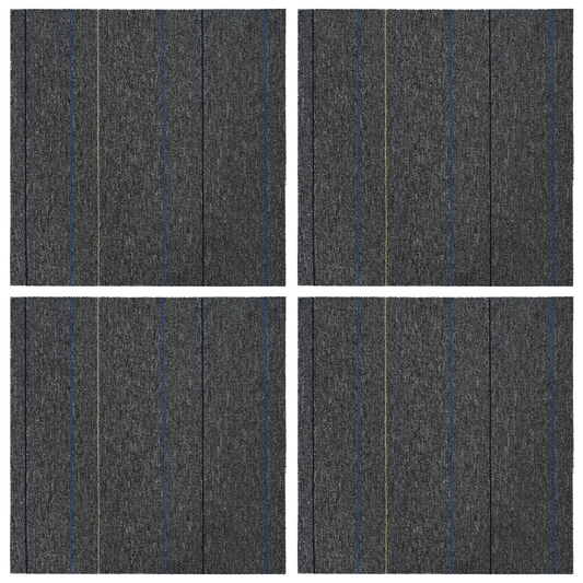 Carpet Tile Medium Grey with Stripes 50 x 50 cm 4 pcs Carpet Tile Medium Grey with Stripes 50 x 50 cm 4 pcs