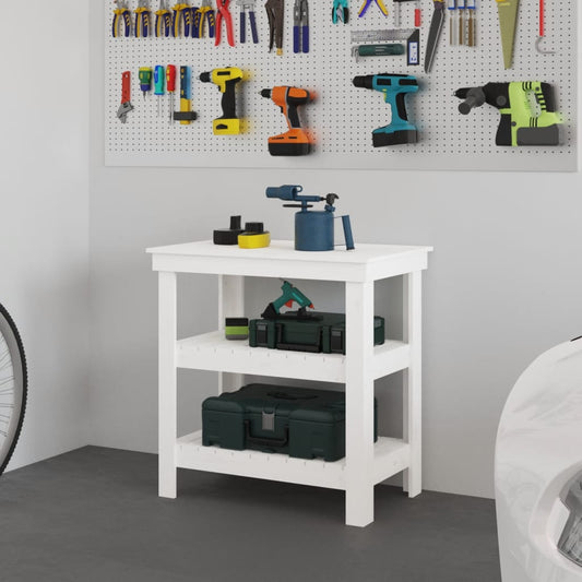 Work Bench White 78.5x50x80 cm Solid Wood Pine Work Bench White 78.5x50x80 cm Solid Wood Pine