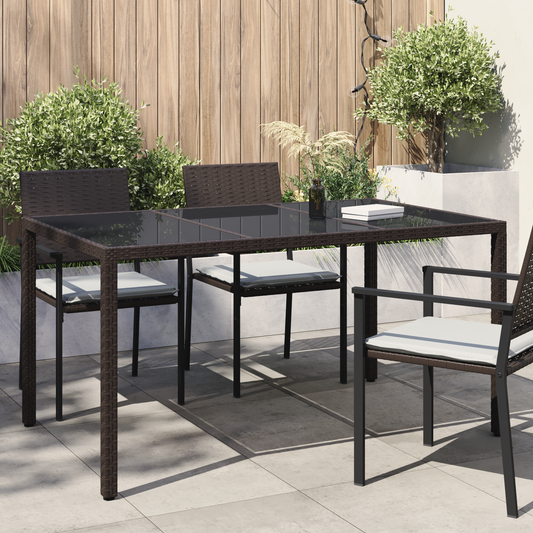 Garden Table Brown 150 x 90 x 75 cm Poly Rattan Garden Table Brown 150 x 90 x 75 cm Poly Rattan
