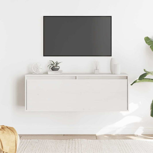 Wall Cabinet White 100x30x35 cm Solid Wood Pine Wall Cabinet White 100x30x35 cm Solid Wood Pine