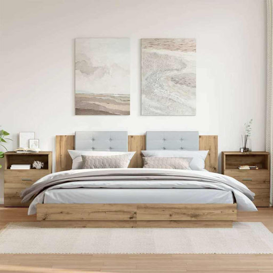 Bedside Cabinets 2 pcs Artisan Oak 50x32x60cm Engineered Wood Bedside Cabinets 2 pcs Artisan Oak 50x32x60cm Engineered Wood