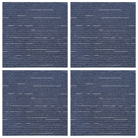 Carpet Tile Striped Blue 50 x 50 cm 4 pcs PP and Bitumen Carpet Tile Striped Blue 50 x 50 cm 4 pcs PP and Bitumen