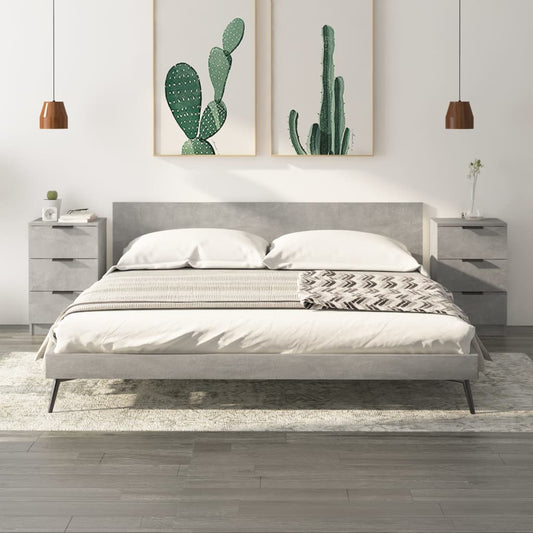Bedside Cabinets 2 pcs Concrete Grey 40x36x65 cm Bedside Cabinets 2 pcs Concrete Grey 40x36x65 cm