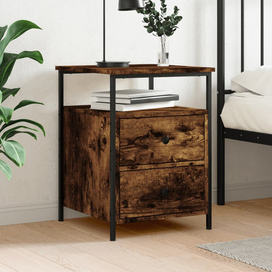 Bedside Cabinet Smoked Oak 44x45x60 cm Engineered Wood Bedside Cabinet Smoked Oak 44x45x60 cm Engineered Wood