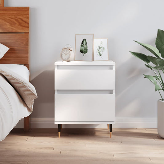 Bedside Cabinet White 40x35x50 cm Engineered Wood Bedside Cabinet White 40x35x50 cm Engineered Wood