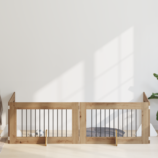 Foldable Dog Gate with Stands 4 pcs Artisan Oak 401 cm Foldable Dog Gate with Stands 4 pcs Artisan Oak 401 cm