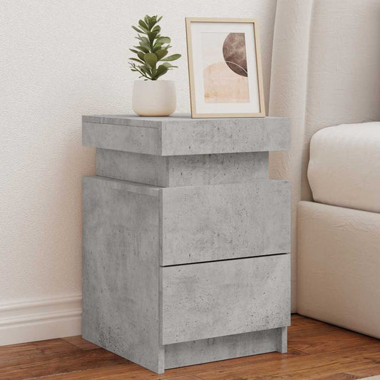 Bedside Cabinets with LED Lights 2 pcs Concrete Grey 35x39x55 cm Bedside Cabinets with LED Lights 2 pcs Concrete Grey 35x39x55 cm