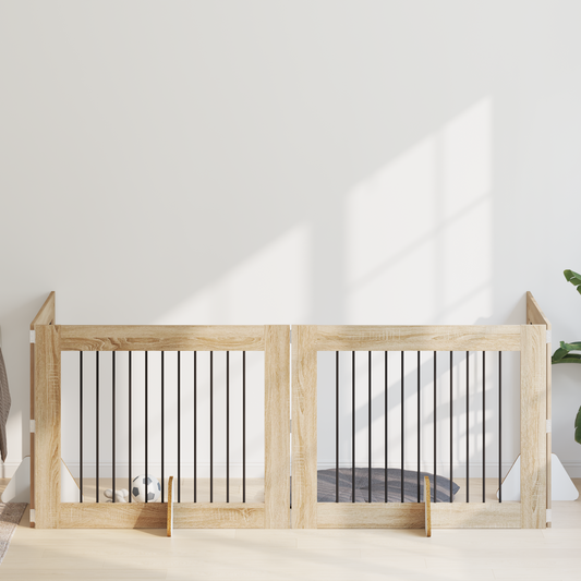 Foldable Dog Gate with Stands 4 pcs Sonoma Oak 401 cm Foldable Dog Gate with Stands 4 pcs Sonoma Oak 401 cm