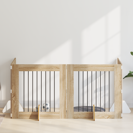 Foldable Dog Gate with Stands 4 pcs Sonoma Oak 321 cm Foldable Dog Gate with Stands 4 pcs Sonoma Oak 321 cm