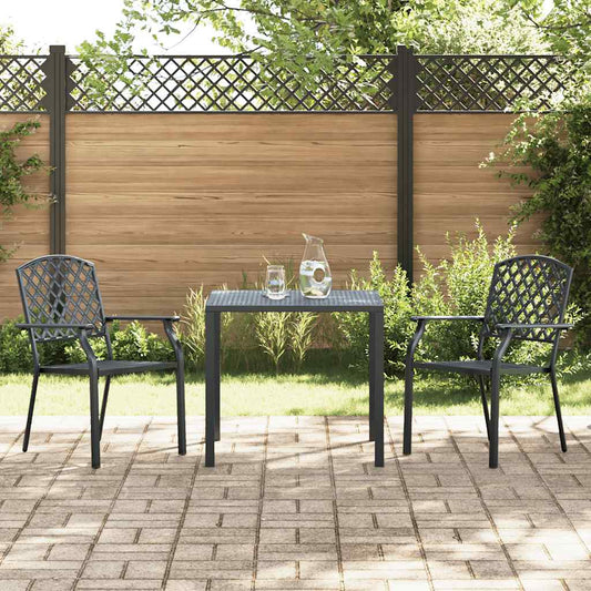 Stackable Outdoor Chairs 2 pcs Steel Anthracite Stackable Outdoor Chairs 2 pcs Steel Anthracite