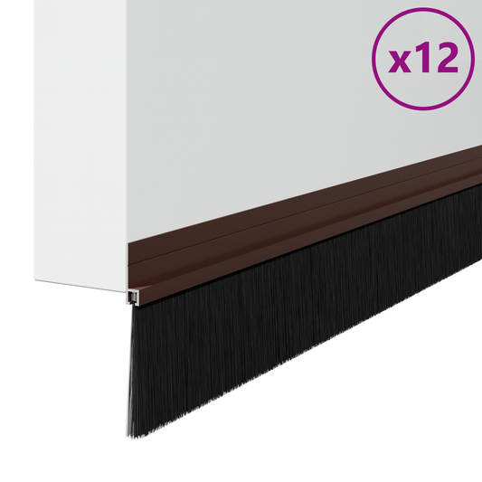 Self-adhesive Door Brush Seals 12 pcs Brown 100 cm Self-adhesive Door Brush Seals 12 pcs Brown 100 cm