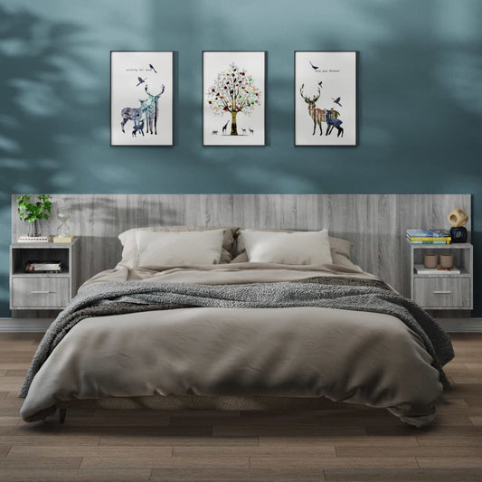 Wall-mounted Bedside Cabinets 2 pcs Grey Sonoma Wall-mounted Bedside Cabinets 2 pcs Grey Sonoma