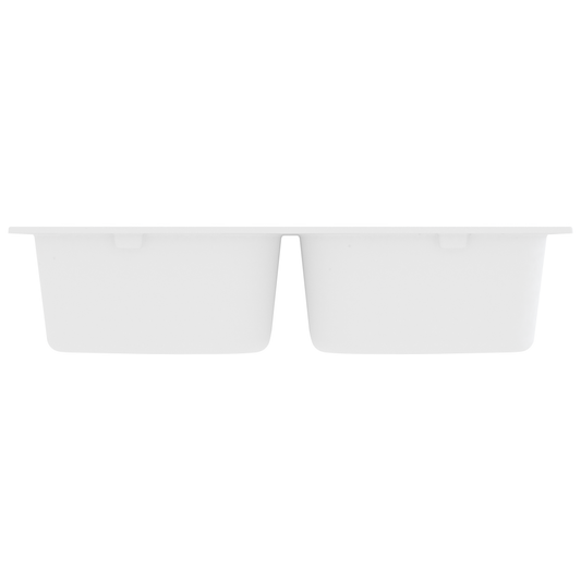 Kitchen Sink Quartz and Resin 76 x 48 x 30 cm White Kitchen Sink Quartz and Resin 76 x 48 x 30 cm White