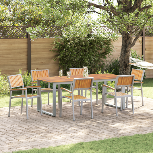 Stacking Chair 6 pcs Brown 56 x 57 x 87 cm Solid Acacia Wood Stacking Chair 6 pcs Brown 56 x 57 x 87 cm Solid Acacia Wood