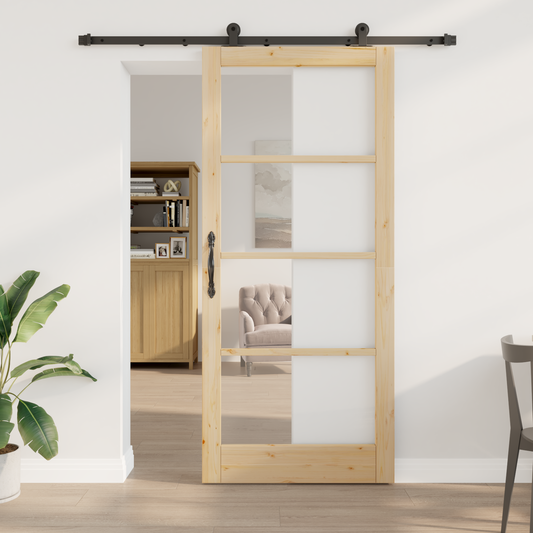 Sliding Door ORKDAL Natural and Black 93 x 211 cm Sliding Door ORKDAL Natural and Black 93 x 211 cm