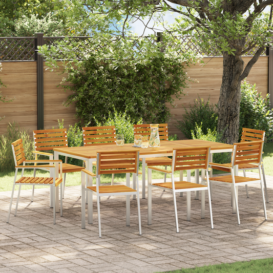 Garden Chair 8 pcs Solid Acacia Wood and Stainless Steel Garden Chair 8 pcs Solid Acacia Wood and Stainless Steel