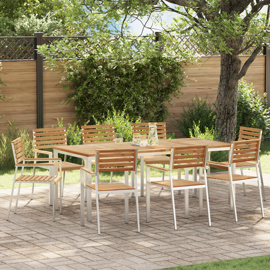 Garden Chair 8 pcs Solid Teak Wood and Stainless Steel Garden Chair 8 pcs Solid Teak Wood and Stainless Steel