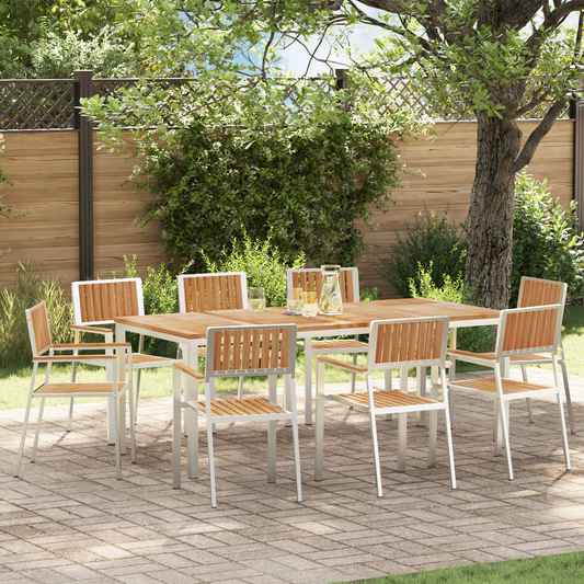 Garden Chair 8 pcs Solid Teak Wood and Stainless Steel Garden Chair 8 pcs Solid Teak Wood and Stainless Steel