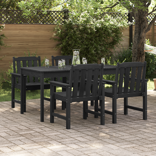 Garden Chair 4 pcs Black 65.5 x 59 x 88 cm Polyethylene Garden Chair 4 pcs Black 65.5 x 59 x 88 cm Polyethylene