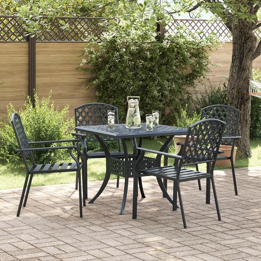 Garden Chair 4 pcs Anthracite 56 x 65 x 89 cm Steel Garden Chair 4 pcs Anthracite 56 x 65 x 89 cm Steel