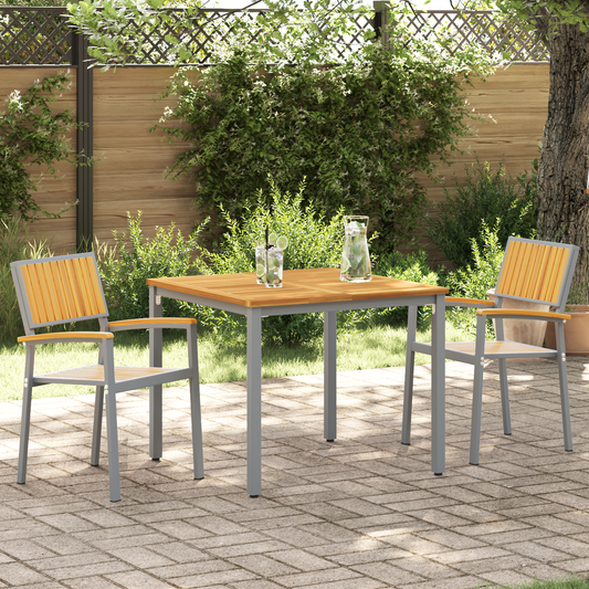 Stacking Chair 2 pcs Brown 56 x 57 x 87 cm Solid Acacia Wood Stacking Chair 2 pcs Brown 56 x 57 x 87 cm Solid Acacia Wood