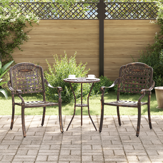 Garden Chair 2 pcs Bronze 55 x 56.5 x 91cm Aluminium Garden Chair 2 pcs Bronze 55 x 56.5 x 91cm Aluminium