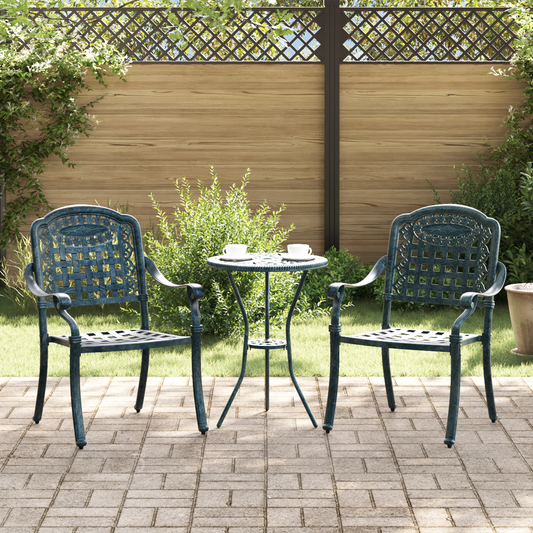 Garden Chair 2 pcs Green 55 x 56.5 x 91cm Aluminium Garden Chair 2 pcs Green 55 x 56.5 x 91cm Aluminium