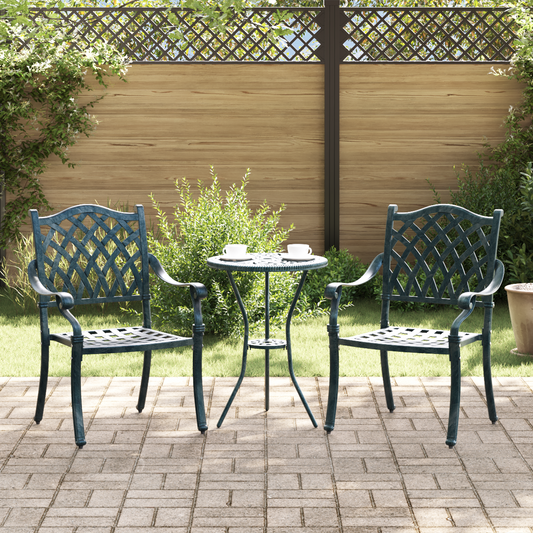 Garden Chair 2 pcs Green 56 x 55 x 92.5cm Aluminium Garden Chair 2 pcs Green 56 x 55 x 92.5cm Aluminium