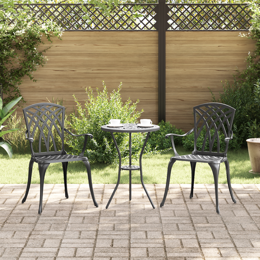 Garden Chair 2 pcs Black 53 x 51 x 88.5cm Aluminium Garden Chair 2 pcs Black 53 x 51 x 88.5cm Aluminium