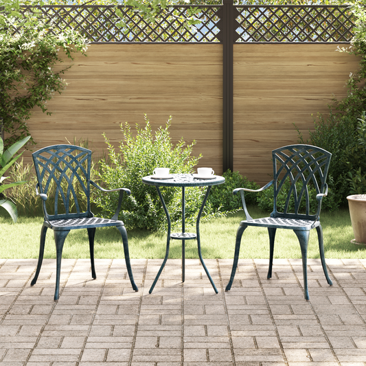 Garden Chair 2 pcs Green 53 x 51 x 88.5cm Aluminium Garden Chair 2 pcs Green 53 x 51 x 88.5cm Aluminium