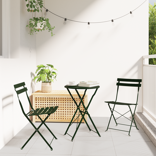 Garden Folding Chair Folding 2 pcs Green 42 x 46 x 82cm Metal Garden Folding Chair Folding 2 pcs Green 42 x 46 x 82cm Metal