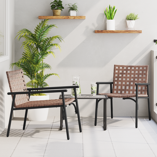 Garden Chair 2 pcs Brown 78 x 55.5 x 75.5 cm Poly Rattan Garden Chair 2 pcs Brown 78 x 55.5 x 75.5 cm Poly Rattan