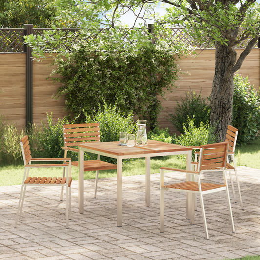 Garden Chair 4 pcs Solid Teak Wood and Stainless Steel Garden Chair 4 pcs Solid Teak Wood and Stainless Steel