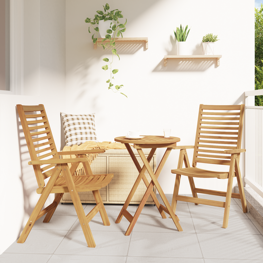 Chair Folding 2 pcs Brown 64.5 x 52 x 108 cm Solid Teak Wood Chair Folding 2 pcs Brown 64.5 x 52 x 108 cm Solid Teak Wood