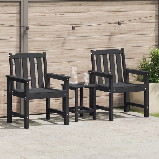 Garden Dining Chair 2 pcs Black 65.5 x 59 x 88 cm HDPE Garden Dining Chair 2 pcs Black 65.5 x 59 x 88 cm HDPE