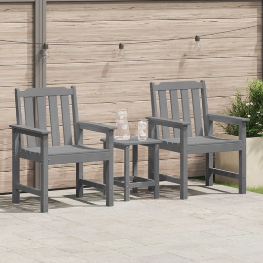 Garden Dining Chair 2 pcs Light Grey 65.5 x 59 x 88 cm HDPE Garden Dining Chair 2 pcs Light Grey 65.5 x 59 x 88 cm HDPE