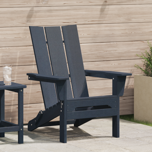 Folding Adirondack Chair Navy Blue 80.5 x 74.5 x 92 cm HDPE Folding Adirondack Chair Navy Blue 80.5 x 74.5 x 92 cm HDPE