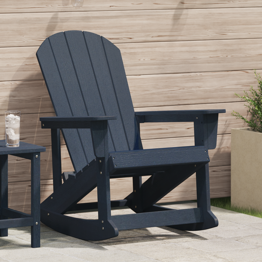 Adirondack Rocking Chair Navy Blue 92 x 73.5 x 92 cm HDPE Adirondack Rocking Chair Navy Blue 92 x 73.5 x 92 cm HDPE