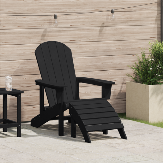 Adirondack Chair Black 82 x 74 x 92 cm HDPE Adirondack Chair Black 82 x 74 x 92 cm HDPE