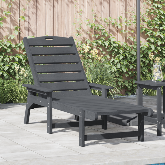 Sun Lounger Light Grey 195.5 x 53 x 98.5 cm HDPE Sun Lounger Light Grey 195.5 x 53 x 98.5 cm HDPE