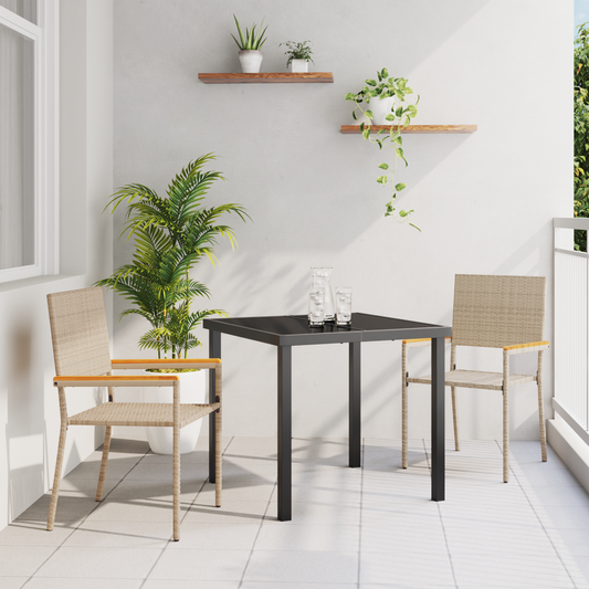 Garden Stacking Chairs 2 pcs Cream and Brown 54 x 56 x 90 cm Garden Stacking Chairs 2 pcs Cream and Brown 54 x 56 x 90 cm