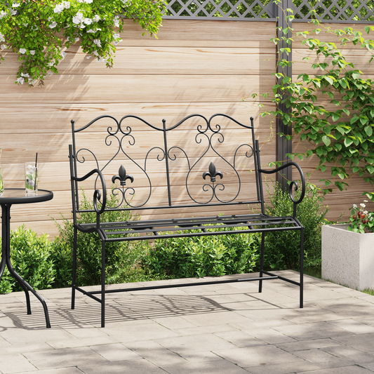 Garden Bench Black 104 x 54 x 93 cm Steel Garden Bench Black 104 x 54 x 93 cm Steel