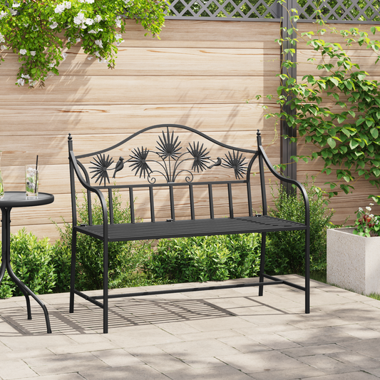 Garden Bench Black 104 x 52.5 x 89 cm Steel Garden Bench Black 104 x 52.5 x 89 cm Steel