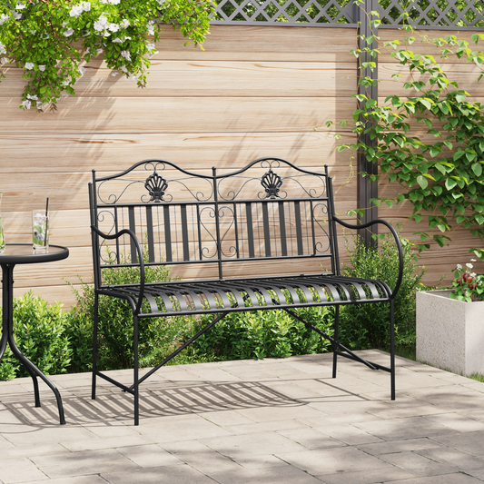 Garden Bench Black 103.5 x 59 x 89 cm Steel Garden Bench Black 103.5 x 59 x 89 cm Steel