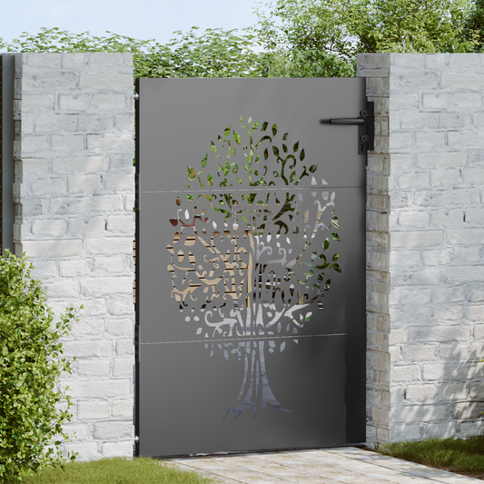 Garden Gate with Lock Black 85 x 125 cm Powder-coated steel Garden Gate with Lock Black 85 x 125 cm Powder-coated steel