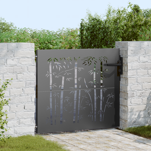 Garden Gate 85 x 100 cm Powder-coated steel Black Lockable Garden Gate 85 x 100 cm Powder-coated steel Black Lockable