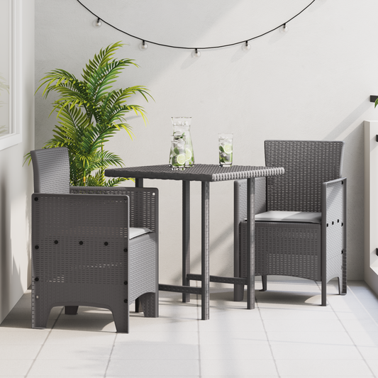 Garden Chair 2 pcs Light Grey 53 x 49 x 85 cm Polypropylene Garden Chair 2 pcs Light Grey 53 x 49 x 85 cm Polypropylene