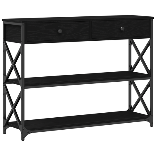 Console Table with Drawer with Shelf Black oak 100 x 28 x 75 cm Console Table with Drawer with Shelf Black oak 100 x 28 x 75 cm