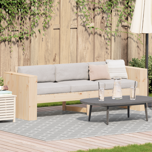 Garden Sofa Natural 185.5 x 60 x 62 cm Solid Pine Wood Garden Sofa Natural 185.5 x 60 x 62 cm Solid Pine Wood